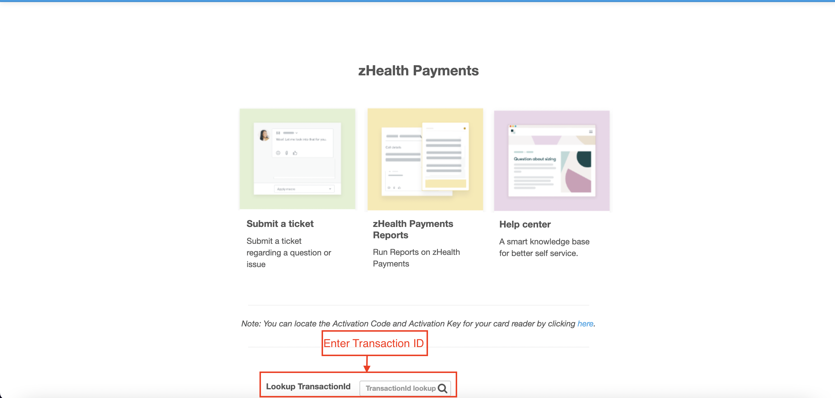 Transaction Lookup In ZHealth Pay