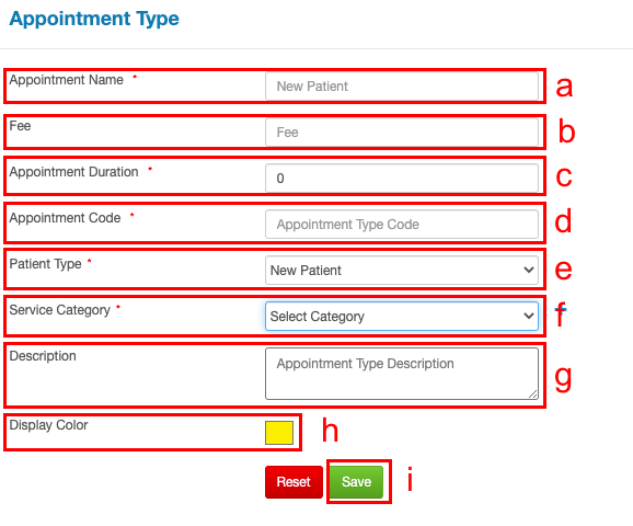 Setting Appointment Types in Your Facility