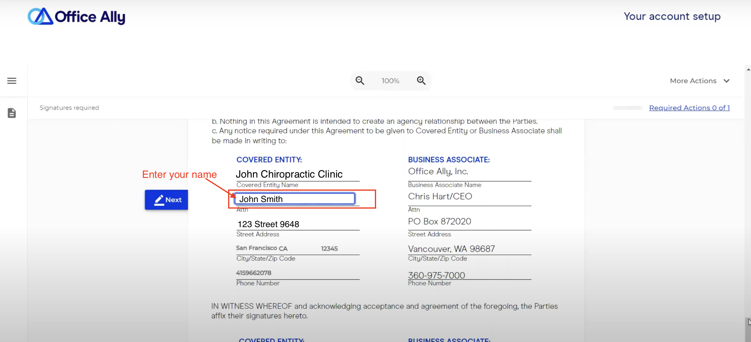 Office Ally Enrollment and Account Setup Process